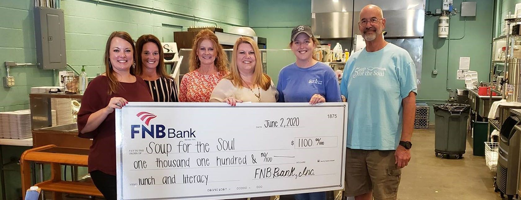 FNB Donates $1,100 to Soup for the Soul's Lunch and Literacy Program