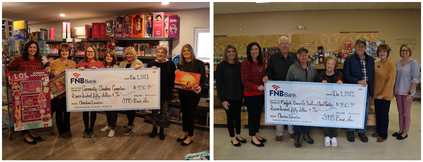 FNB Makes Christmas Donation in Mayfield and Graves County