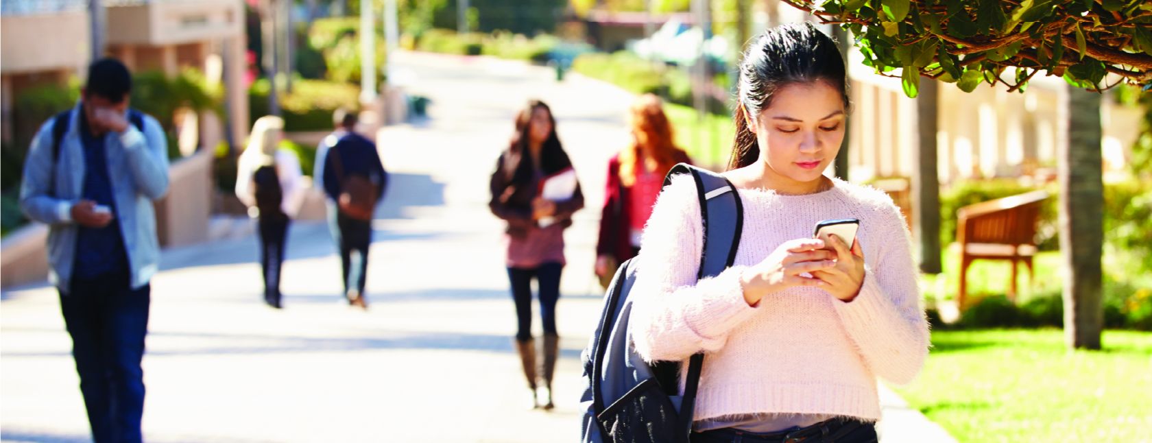 College Student on Phone