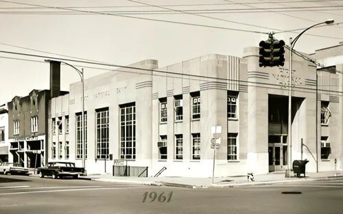 FNB Bank exterior in 1961