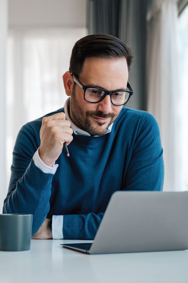 Man on Computer