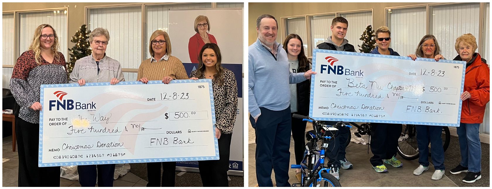 FNB Makes Christmas Donation to two charities in Cadiz-Trigg County