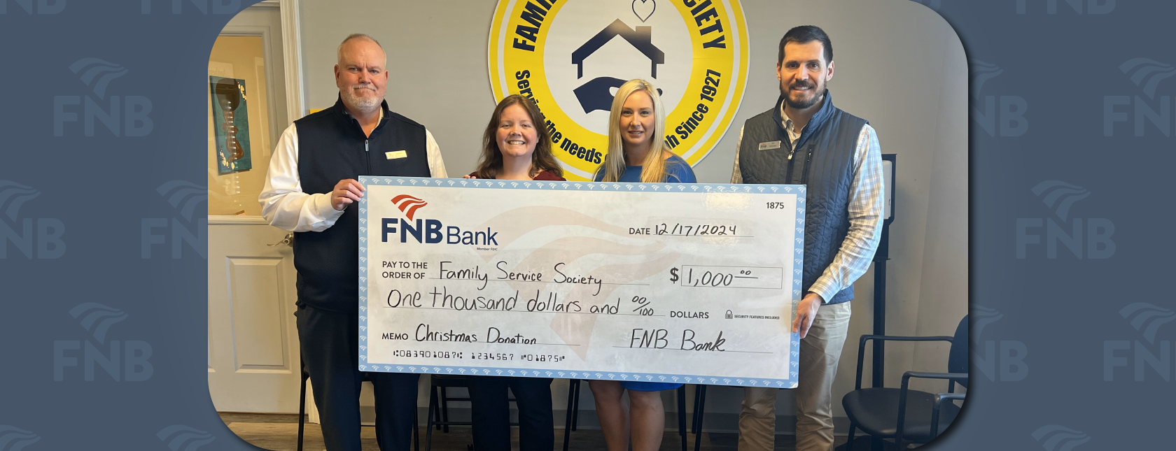 FNB MAKES $1,000 CHRISTMAS DONATION TO FAMILY SERVICE SOCIETY IN PADUCAH-MCCRACKEN COUNTY