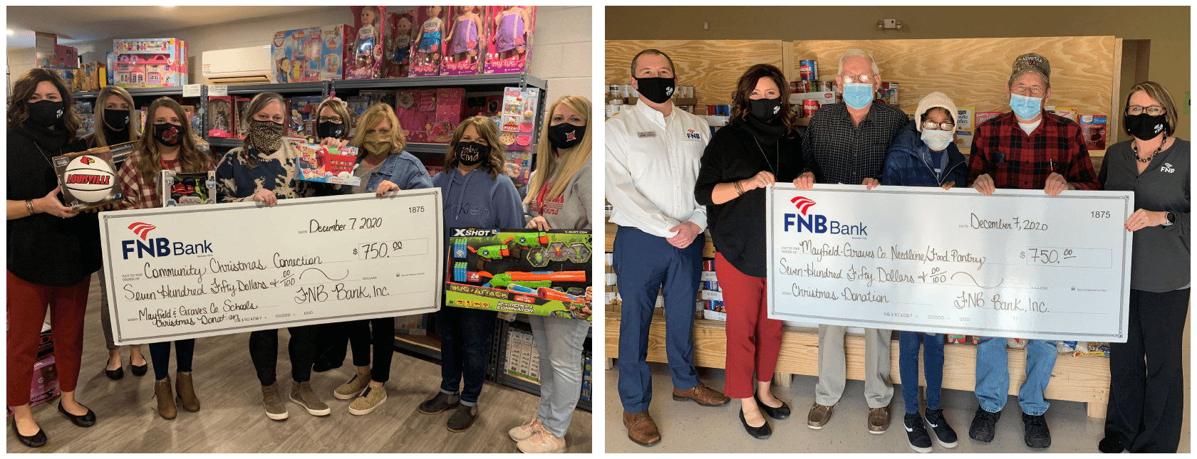 FNB Makes $1,500 Christmas Donation to Two Charities in Mayfield/Graves Co