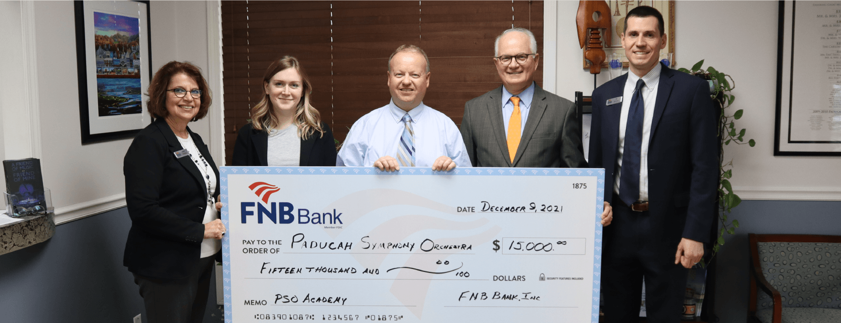 FNB Makes $15,000 Donation to Paducah Symphony Orchestra