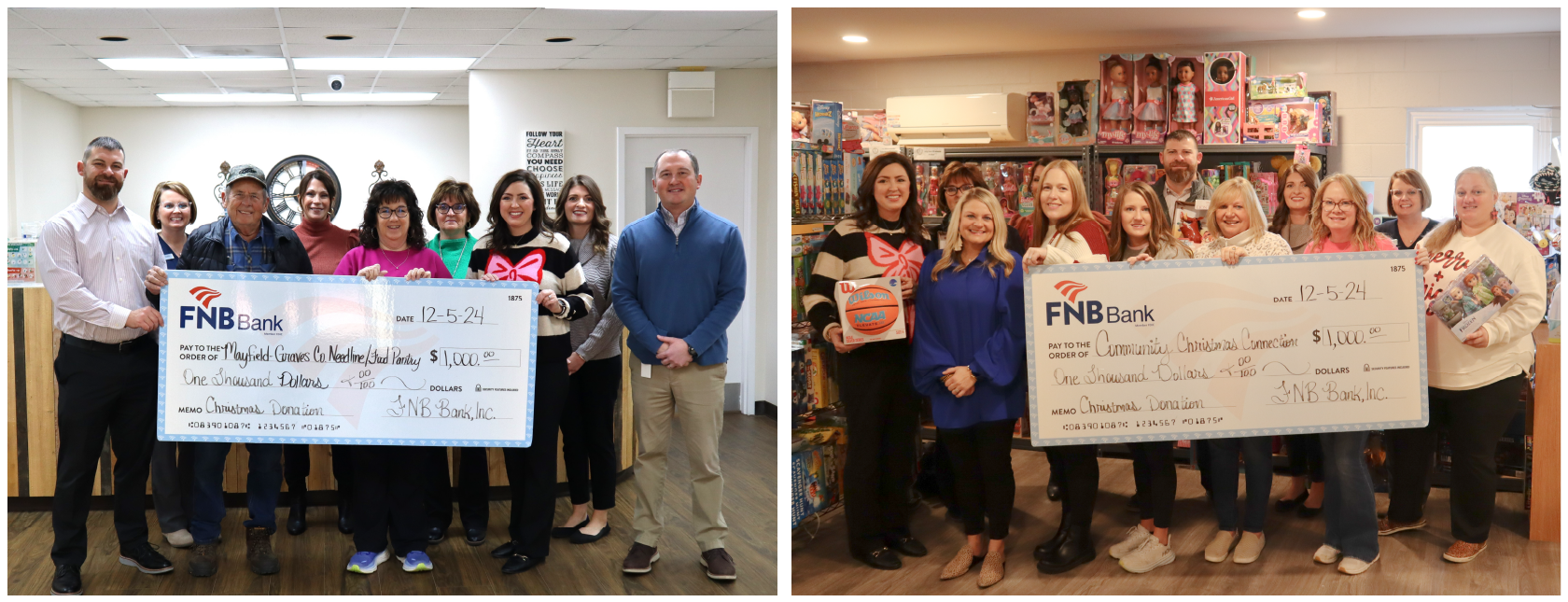 FNB Makes $2,000 Christmas Donation in Mayfield and Graves County