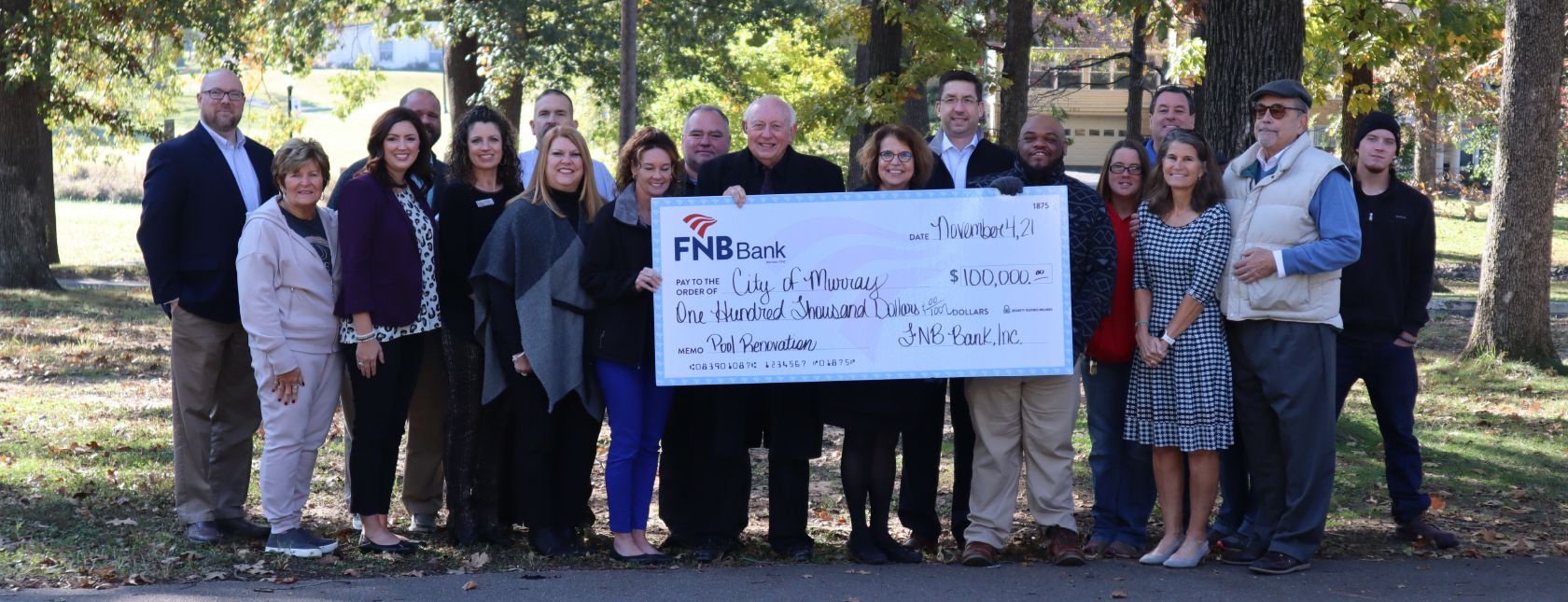 FNB Makes $100,000 Donation to Murray Parks