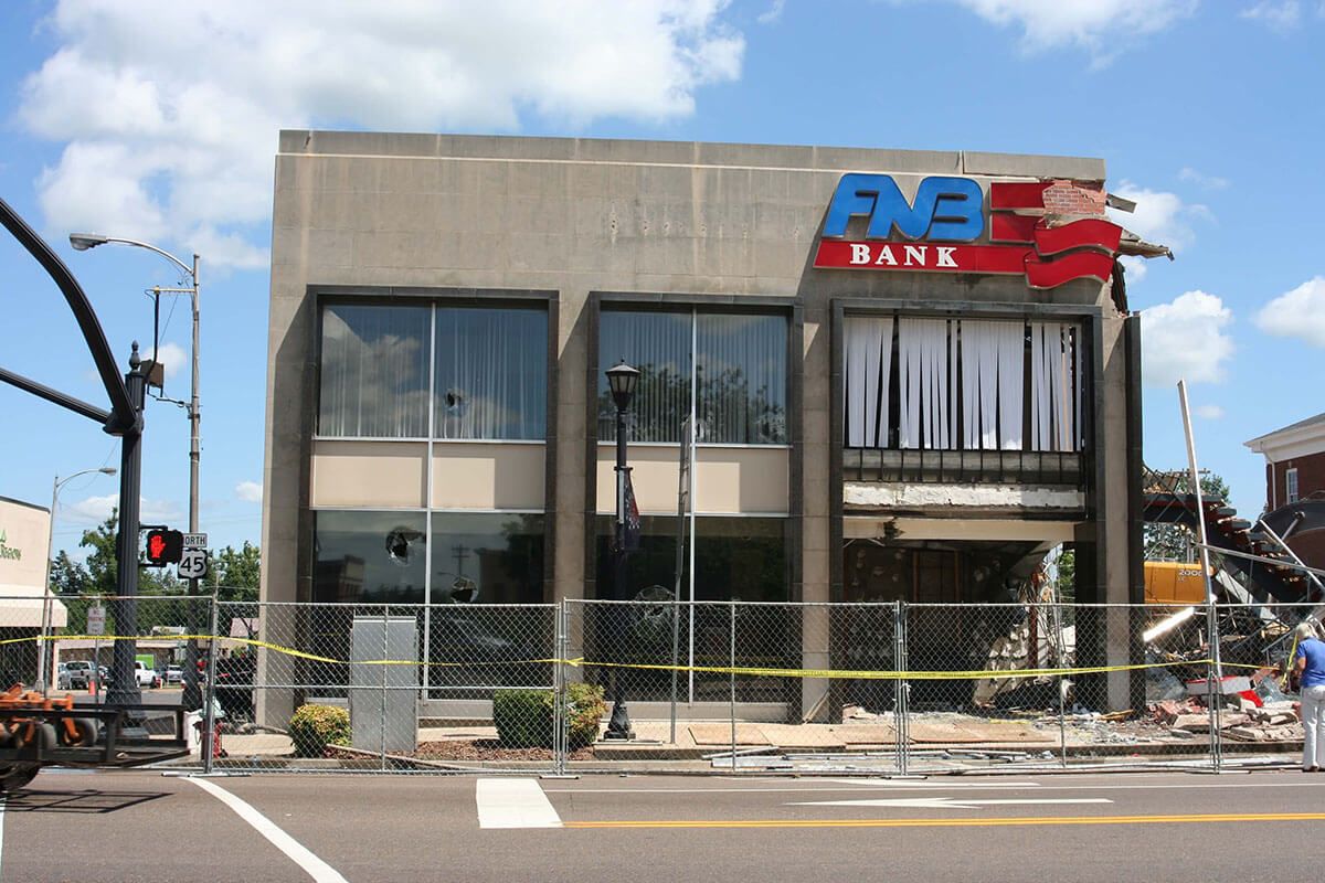 FNB Mayfield Main Office demolition in 2008