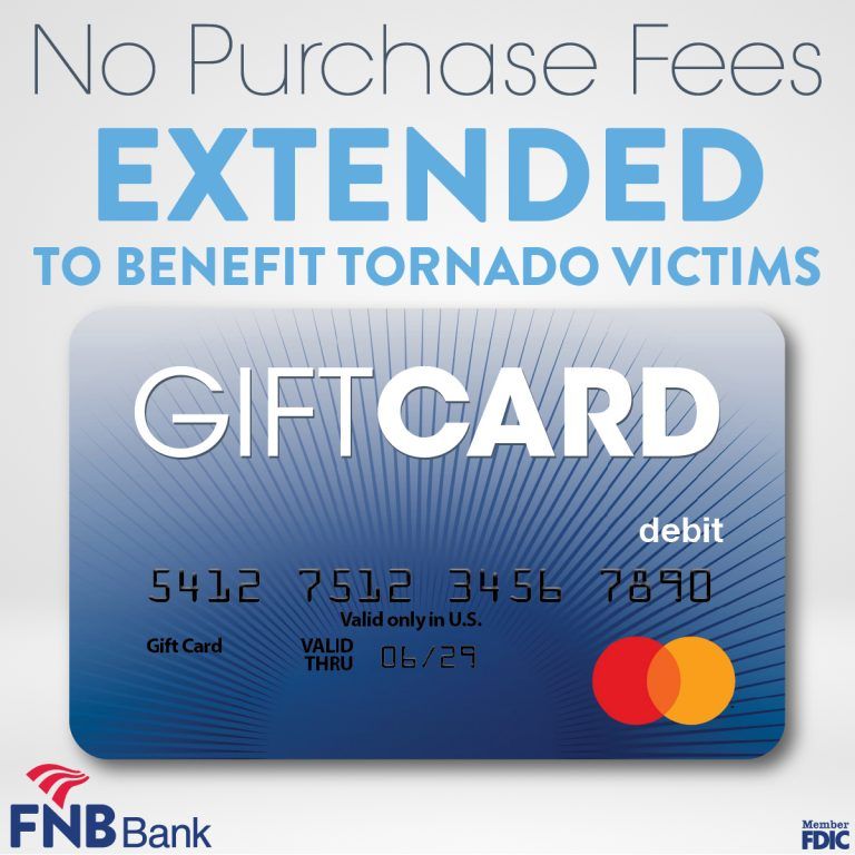 No Purchase Giftcards for Tornado Victims