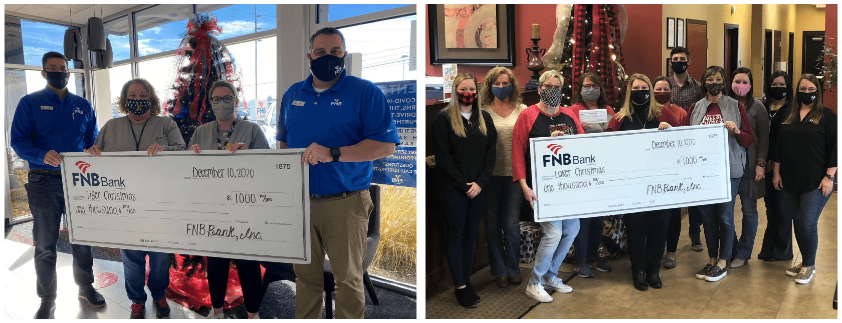 FNB MAKES $2,000 CHRISTMAS DONATION TO LAKER CHRISTMAS AND TIGER CHRISTMAS