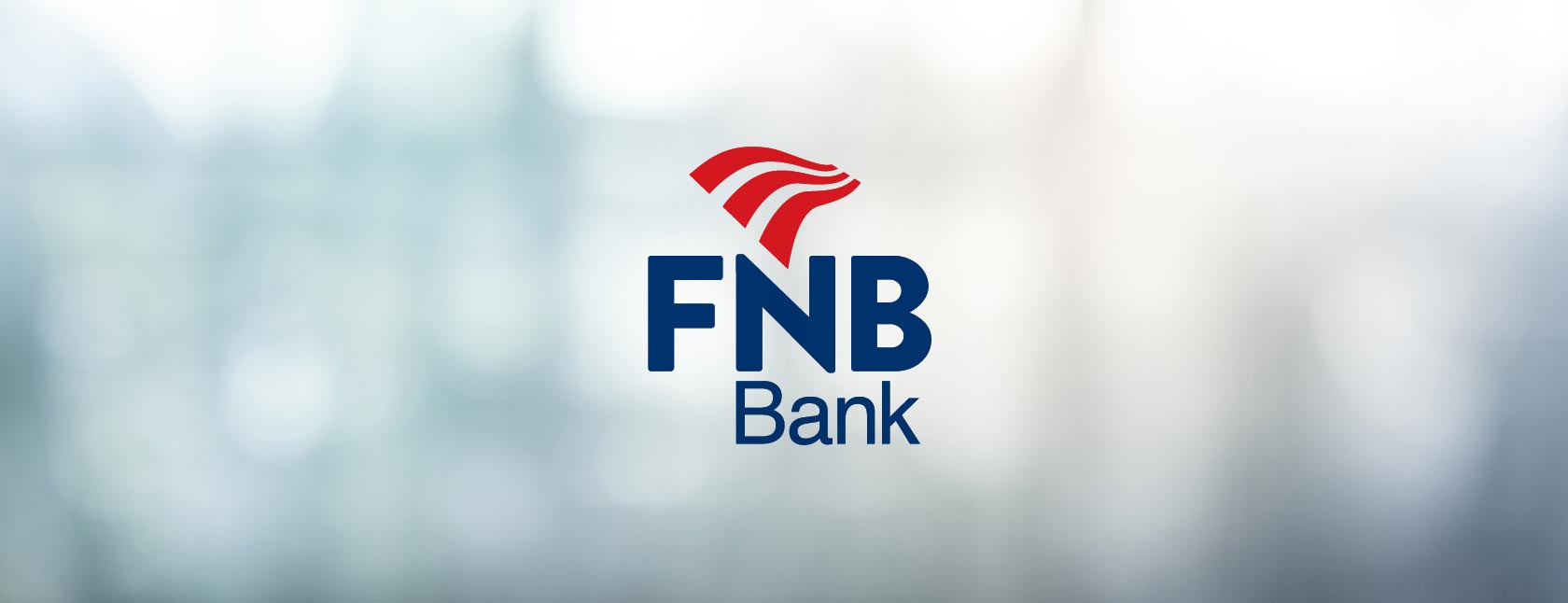Window with FNB Bank logo displayed on it