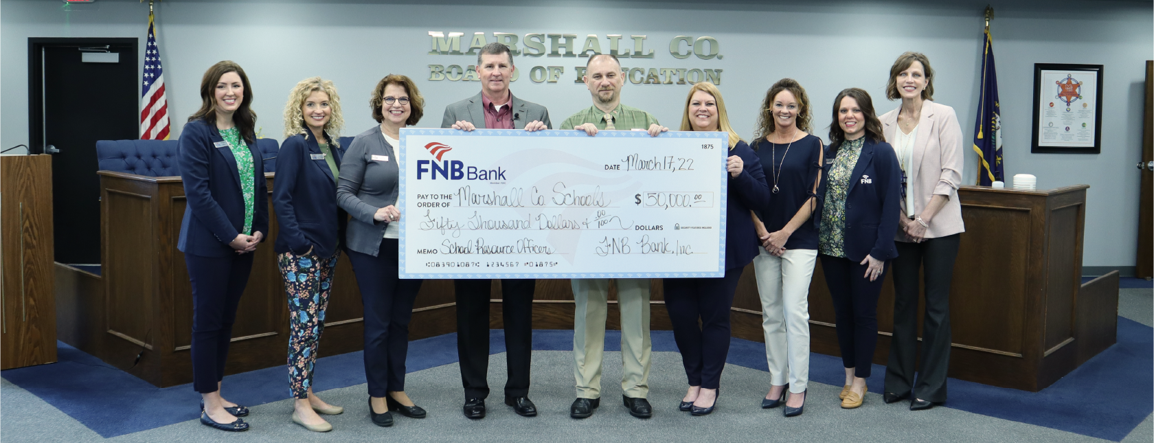 FNB Donates $50,000 to Marshall County Schools