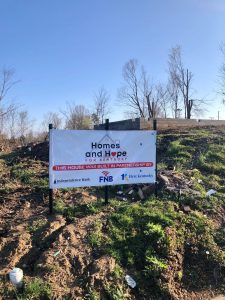 The site of the new home being constructed with donation monies from three local banks