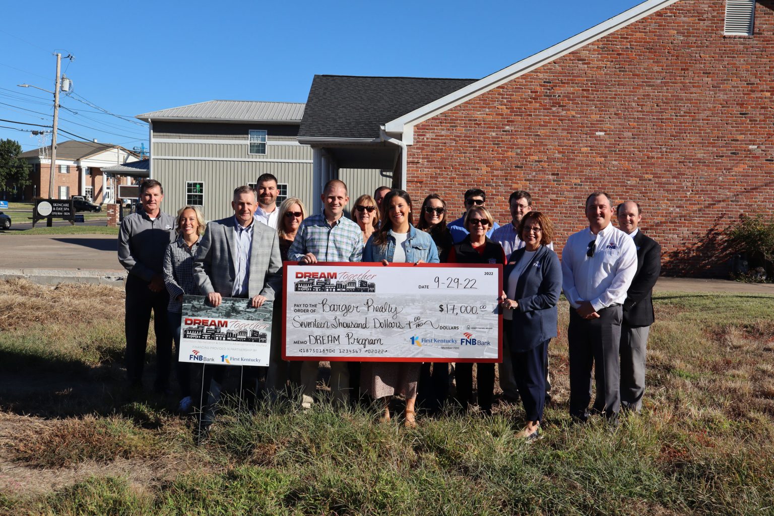 DREAM Together Check Presentation for Barger Realty Grow With FNB