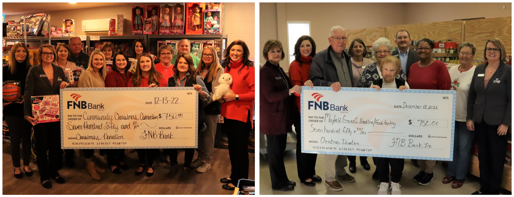 FNB Makes $1,500 Donation to Two Charities in Mayfield