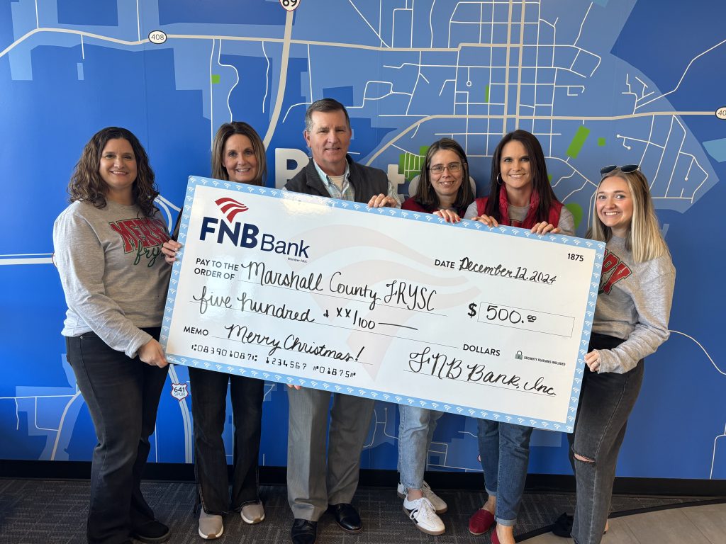 FNB Makes $500 Donation to Marshall County Family Resource Center