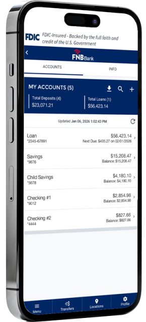 Mobile App Screen - Accounts